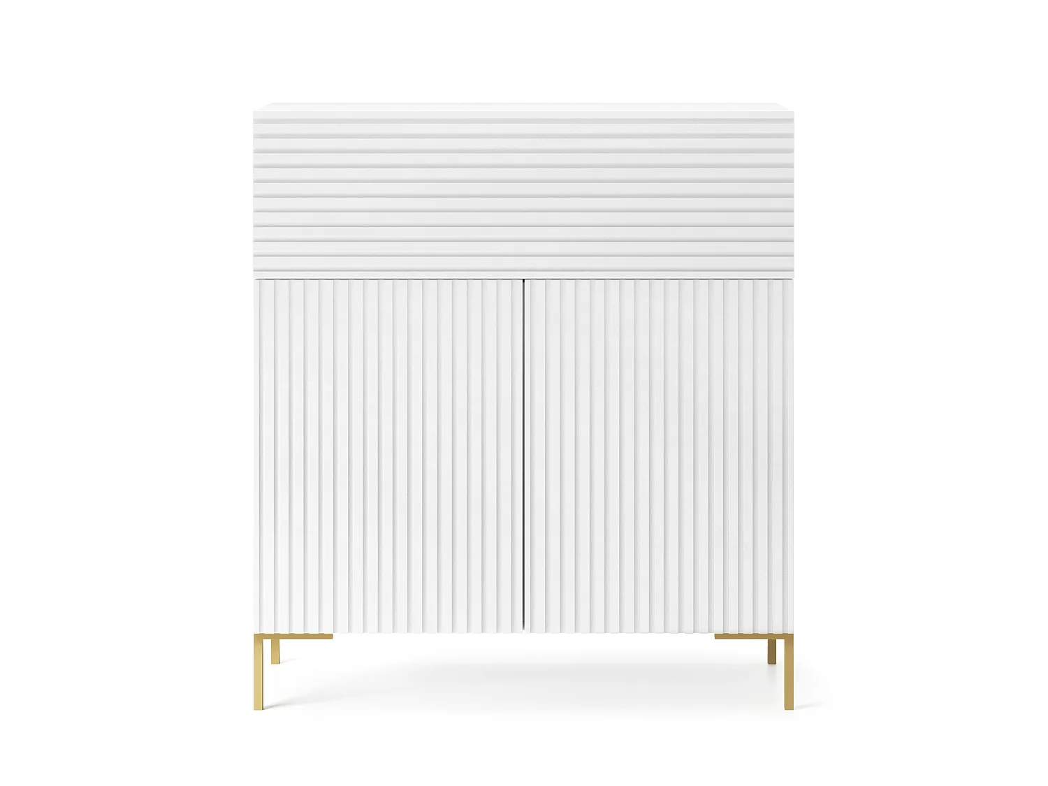 Cajonera alta 92 cm blanca con patas doradas - Lammelo