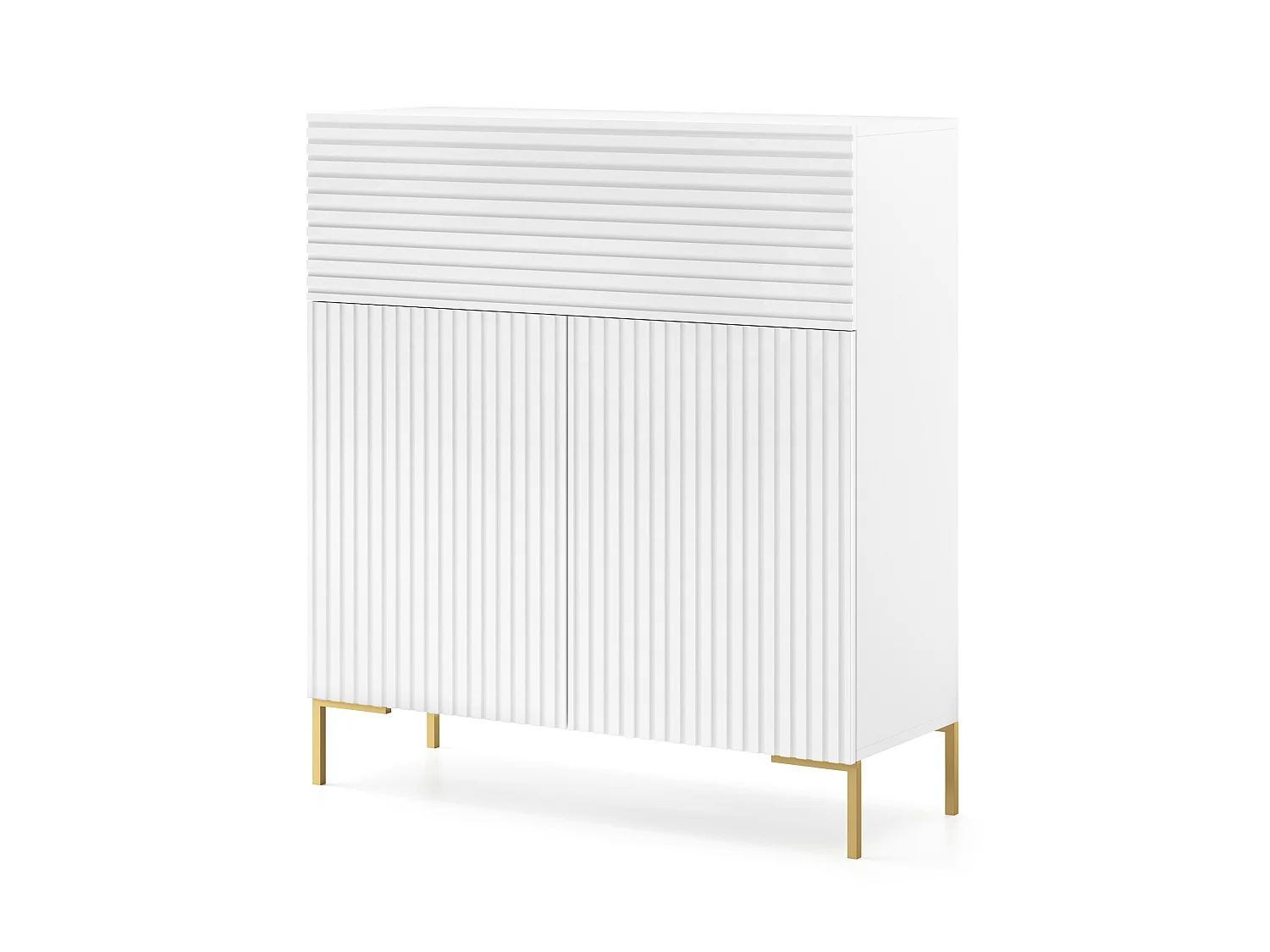 Cajonera alta 92 cm blanca con patas doradas - Lammelo