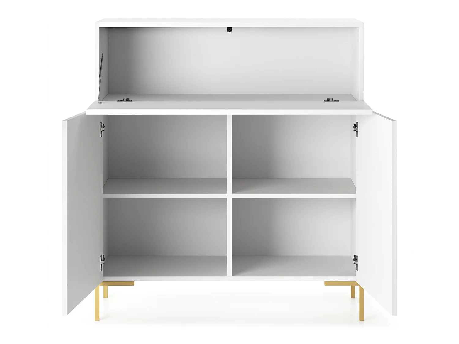Cajonera alta 92 cm blanca con patas doradas - Lammelo