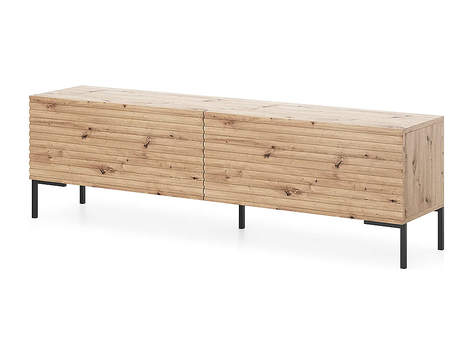 Meuble TV 140 cm - chêne lamelle - LAMMELO