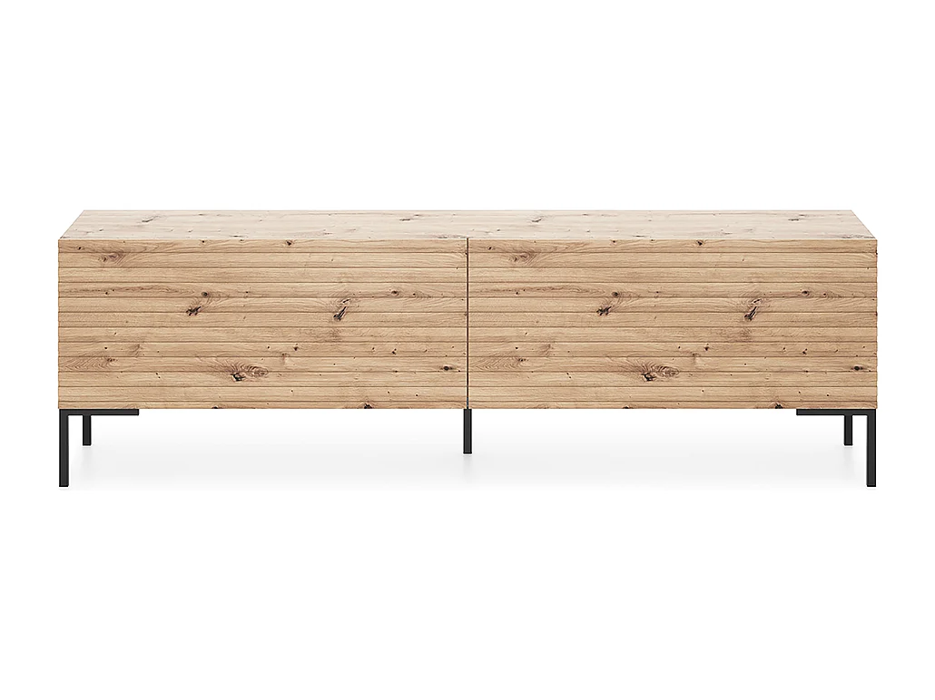 Meuble TV 140 cm - chêne lamelle - LAMMELO