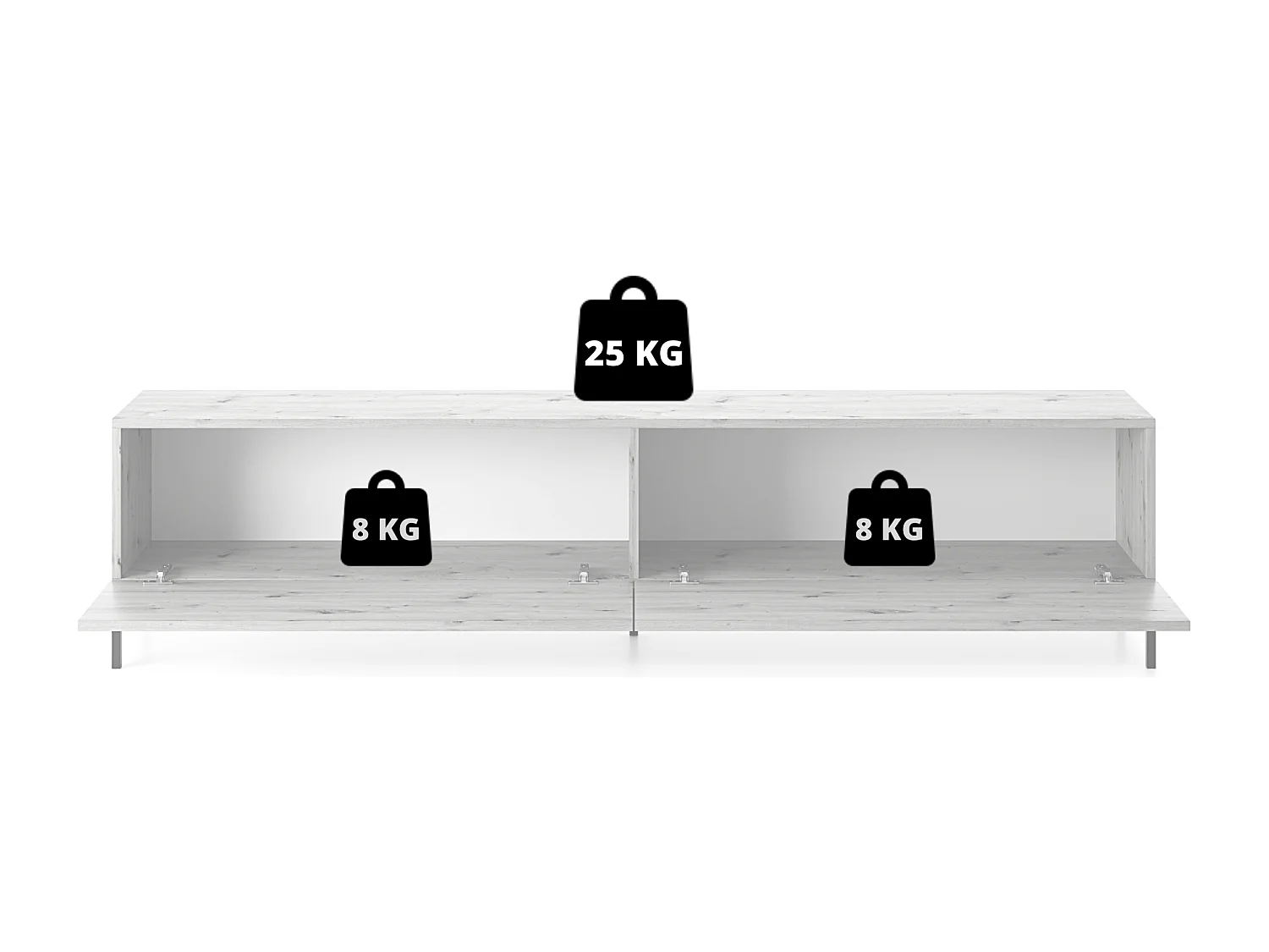 Meuble TV 175 cm - chêne lamelle - LAMMELO