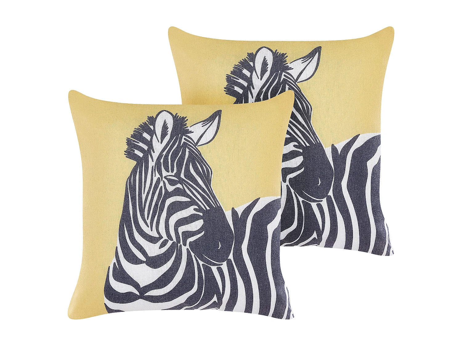 Set van 2 decoratieve kussens MANKETTI 45 x 45 cm Geel Dierenprint