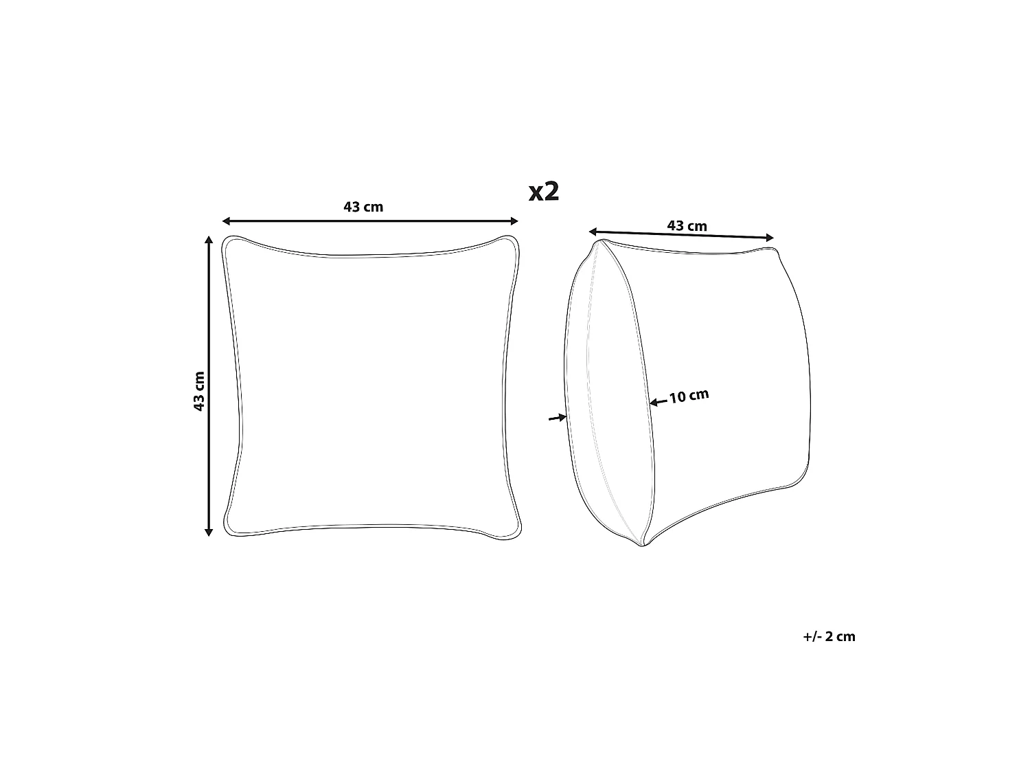Conjunto de 2 almofadas decorativas MILLET Bombazine 43 x 43 cm Verde-oliva Padrão geométrico