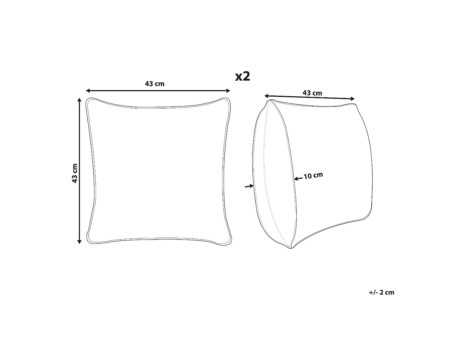 Set van 2 decoratieve kussens MILLET Corduroy 43 x 43 cm Olijfgroen Geometrisch patroon