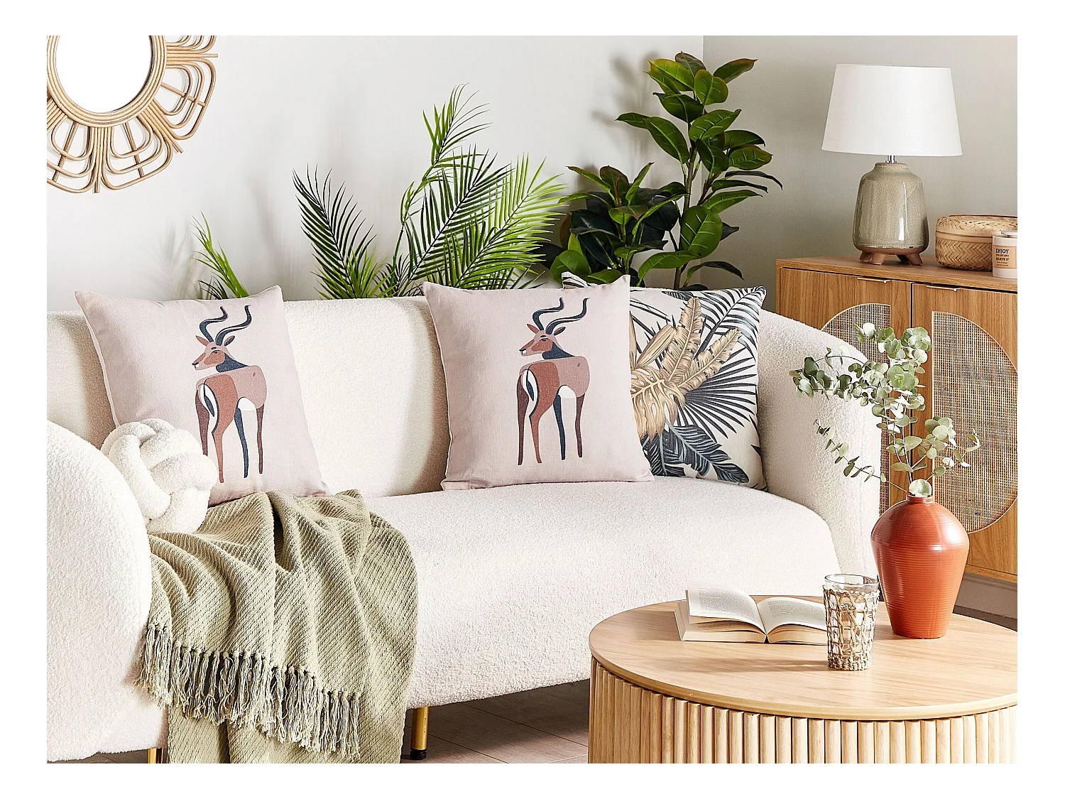 Set van 2 decoratieve kussens ABAL 45 x 45 cm Beige Dierenprint