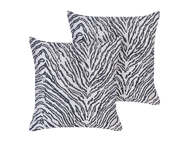 Set aus 2 dekorativen Kissen Zebrastreifen 45 x 45 cm Schwarz und Weiß Manetti