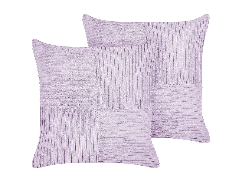 Set aus 2 dekorative Kissen aus Cord 43 x 43 cm Violett Millet