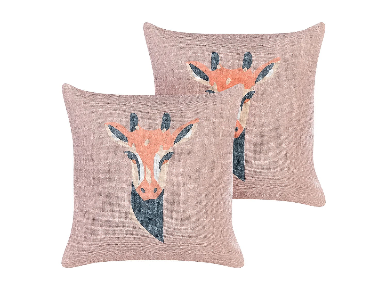 Lot de 2 coussins décoratifs CANDELABRA 45 x 45 cm Rose Motif animal