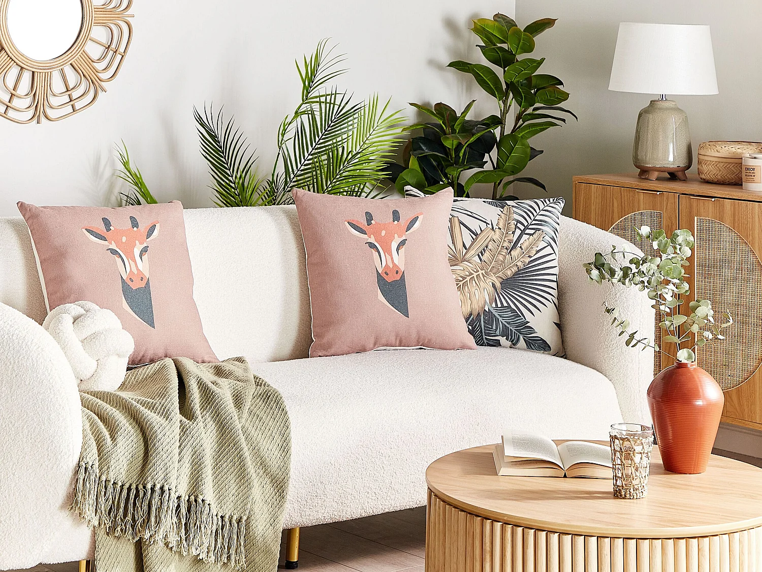 Set van 2 decoratieve kussens CANDELABRA 45 x 45 cm Roze Dierenprint