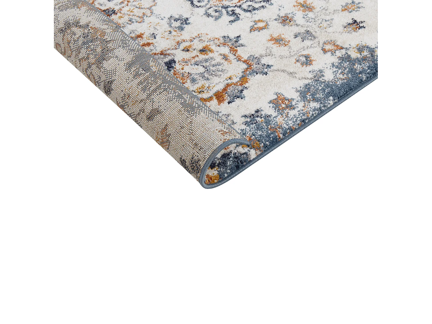 Alfombra beige/azul/naranja/amarillo 80 x 150 cm AKORI