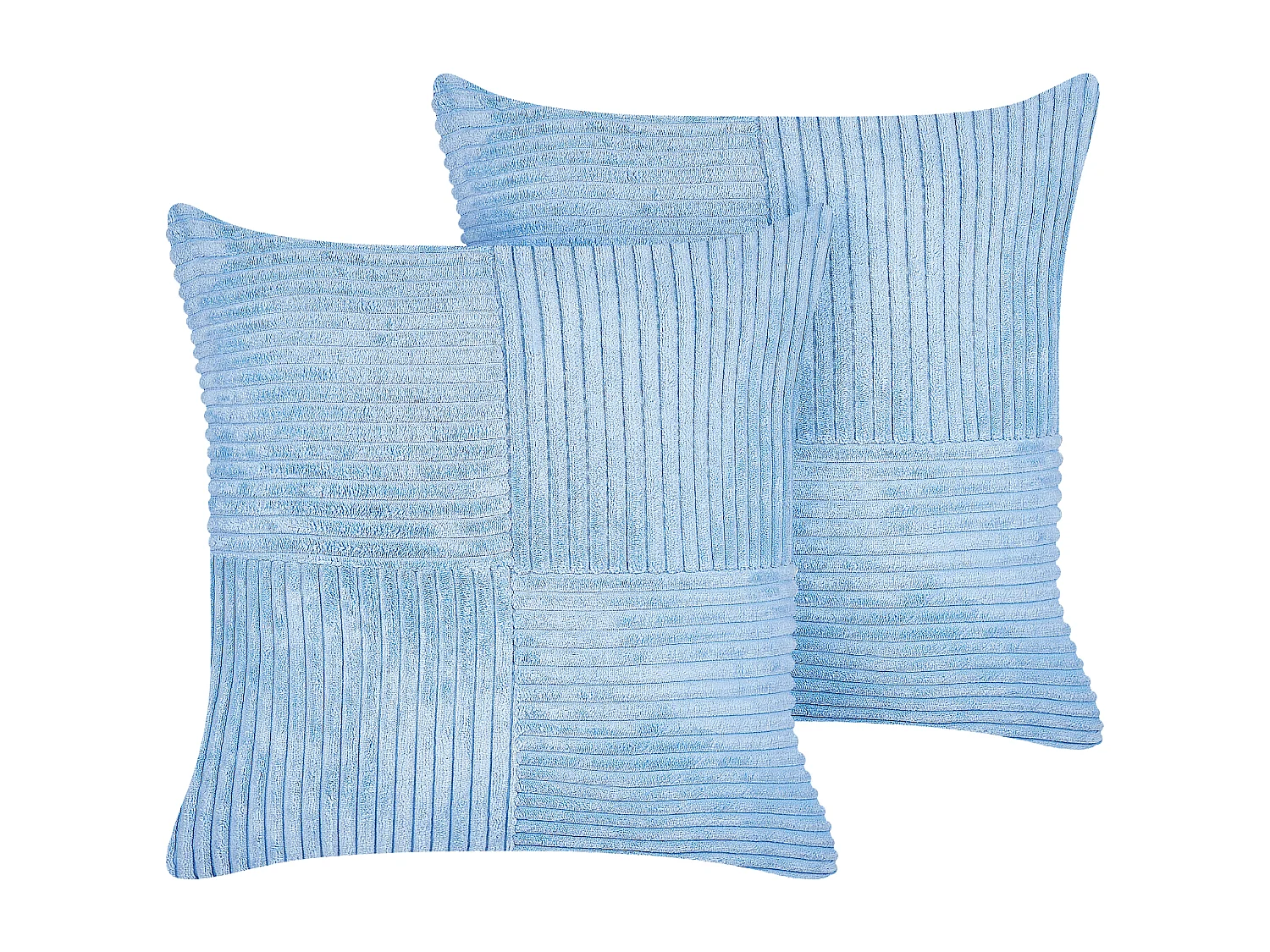 Set aus 2 dekorative Kissen aus Cord 43 x 43 cm Blau Millet