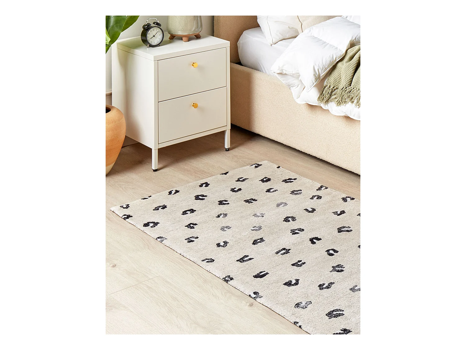 Vloerkleed katoen beige 80 x 150 cm AFIS