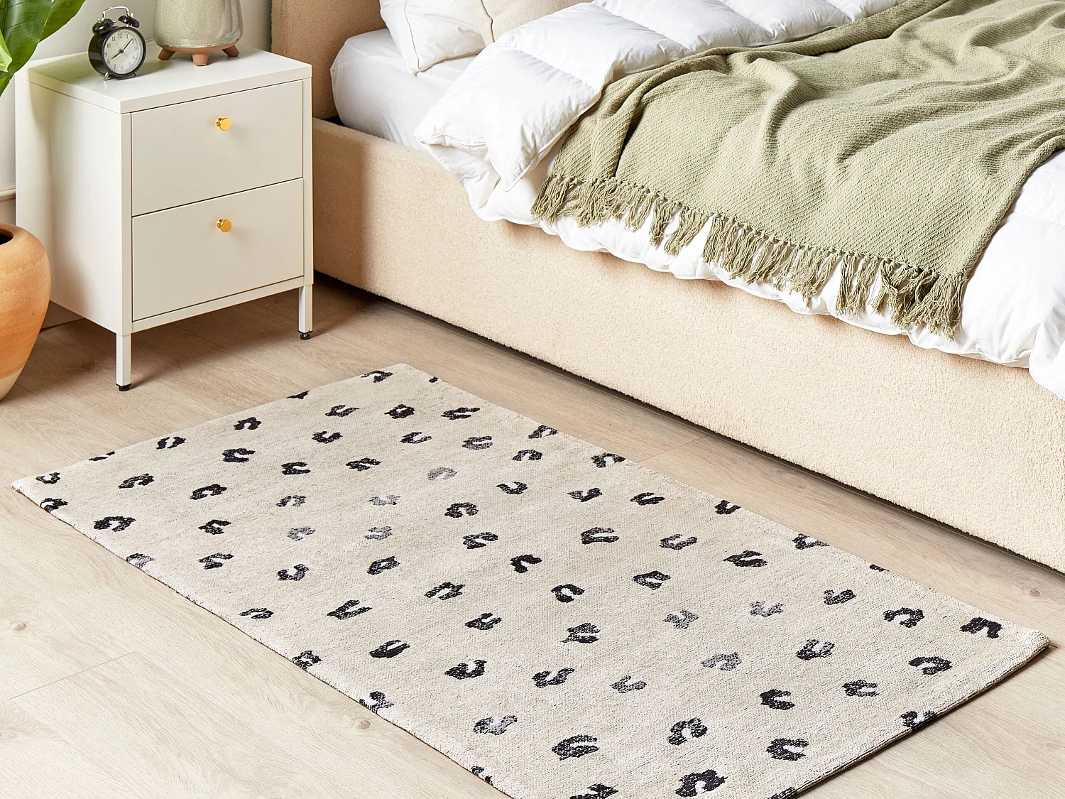 Vloerkleed katoen beige 80 x 150 cm AFIS