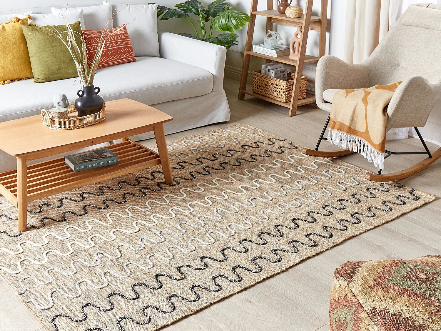 Teppich SOGUT 140 x 200 cm Jute Beige