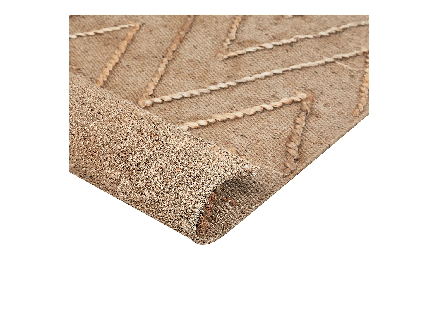 Teppich Jute, Baumwolle handgewebte 160 x 230 cm Beige Daday