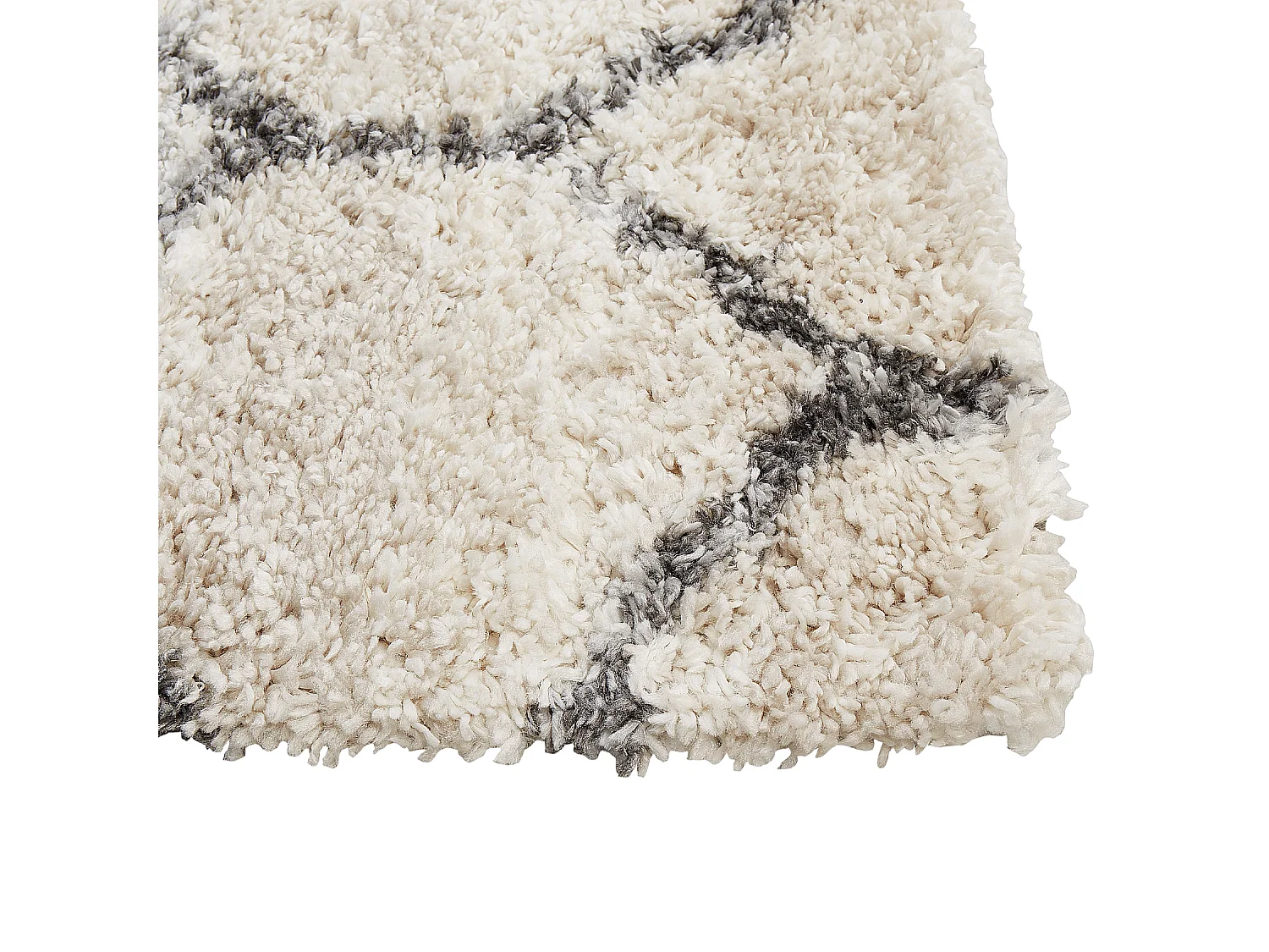 Boho Teppich Shaggy 200 x 300 cm Geometrisches Muster Hellbeige und Grau Yerevan