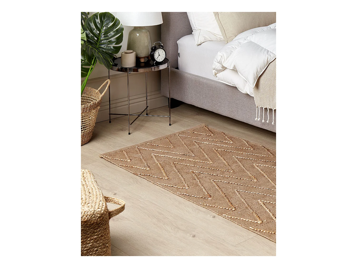 Dywan z juty 80 x 150 cm beżowy DADAY