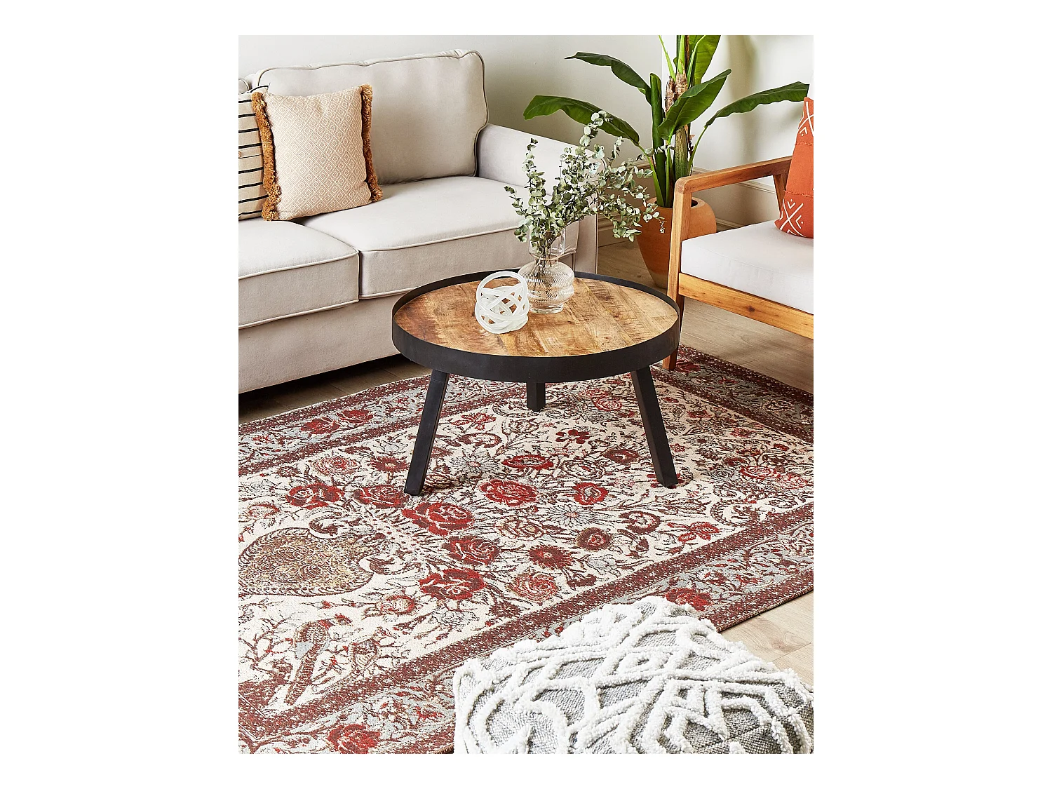 Tapis BINNISZ Rouge 160 x 230 cm Coton