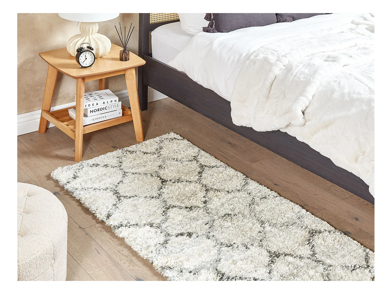 Tapis à poils longs YEREVAN Beige clair 80 x 150 cm