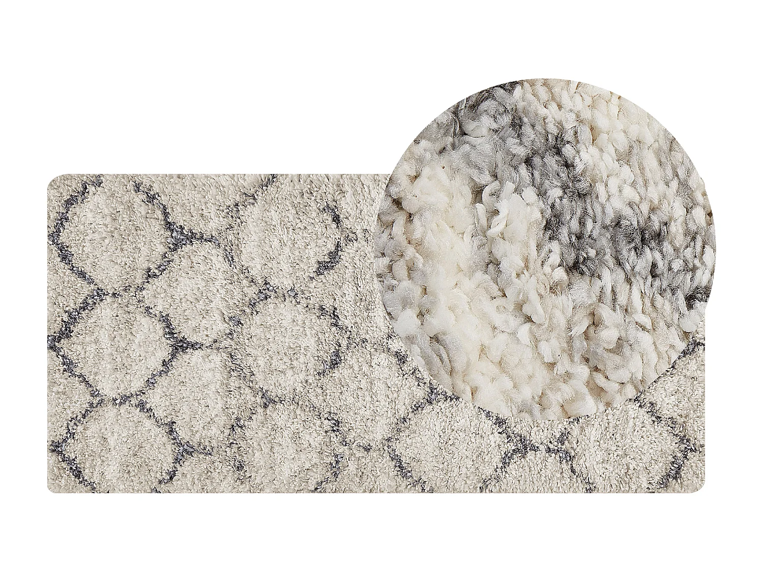 Teppich hellbeige / grau geometrisches Muster 80 x 150 cm Shaggy YEREVAN