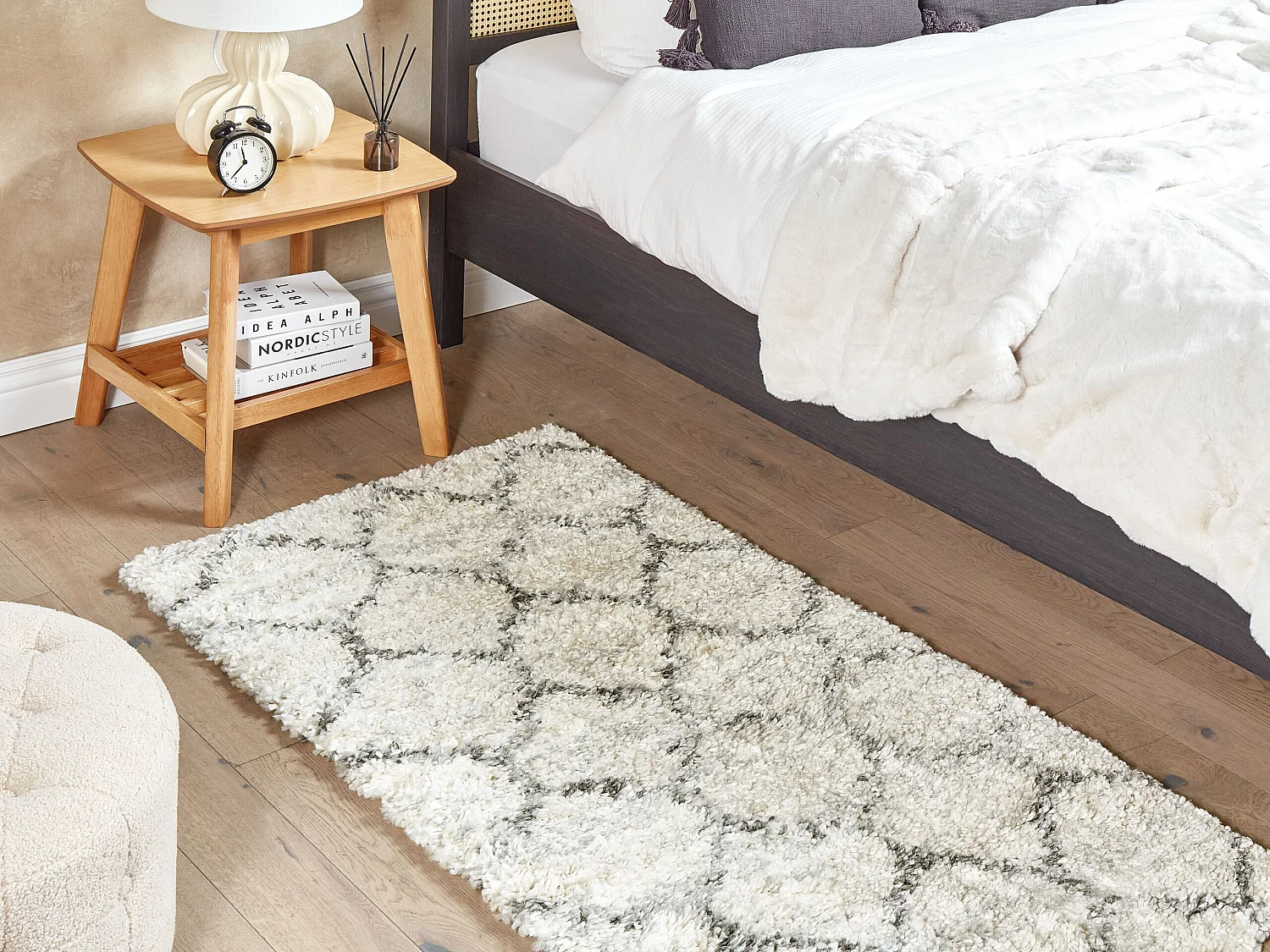 Tapis à poils longs YEREVAN Beige clair 80 x 150 cm