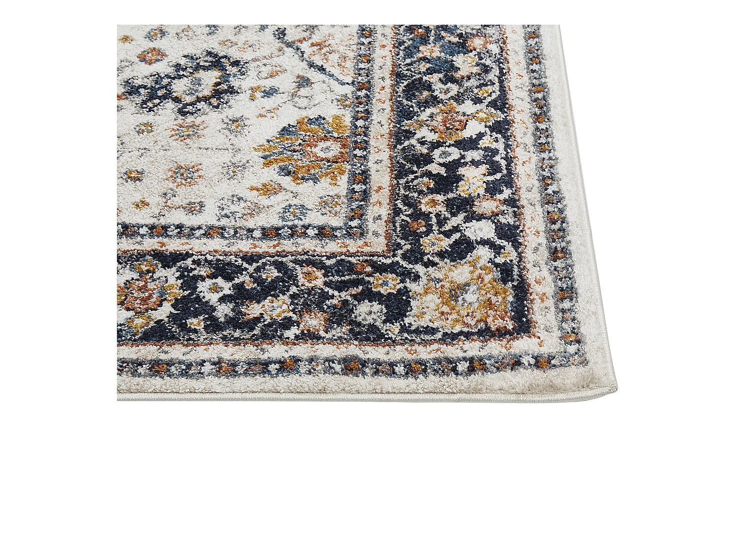 Teppich beige / blau orientalisches Muster 80 x 150 cm Kurzflor ARATES