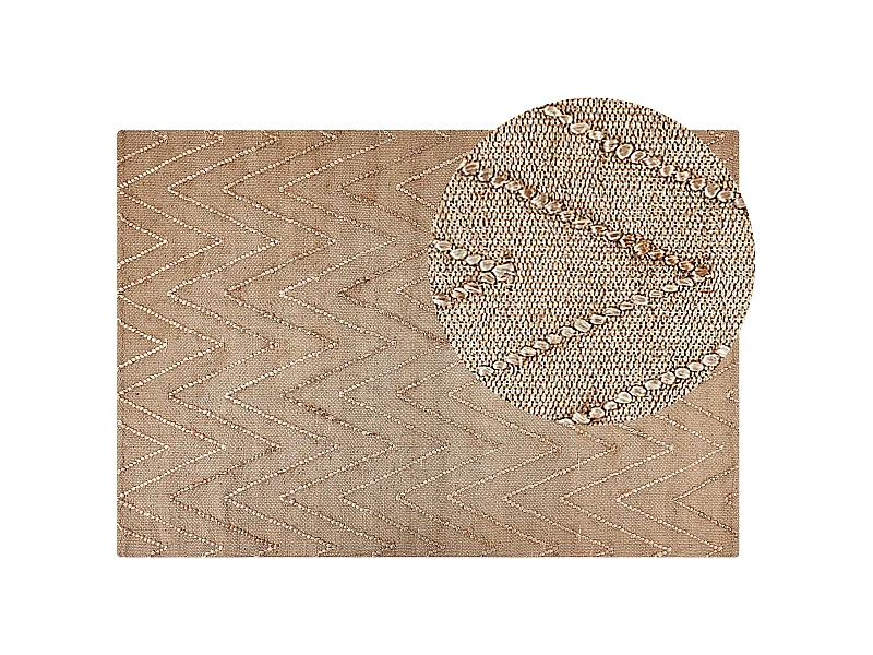 Teppich DADAY 140 x 200 cm Jute Beige