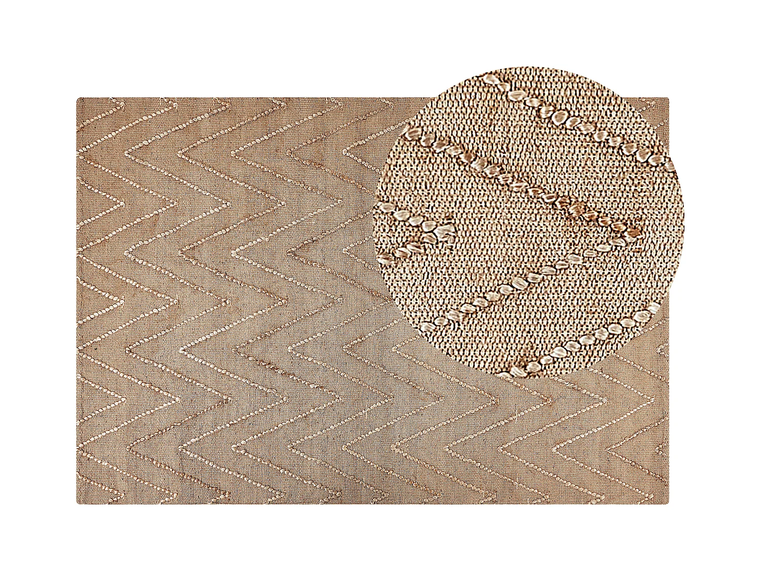 Teppich DADAY 140 x 200 cm Jute Beige