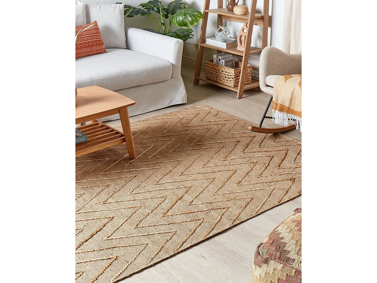 Rug DADAY Beige 140 x 200 cm Jute