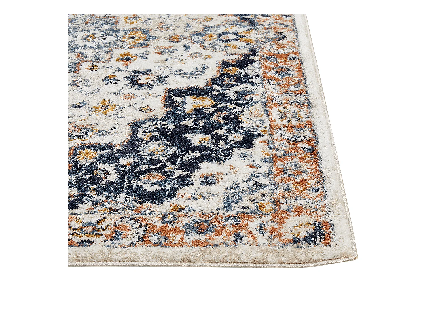 Retro Vintage Teppich 80 x 150 cm Orientalisch Muster Polypropylen Beige Hermon