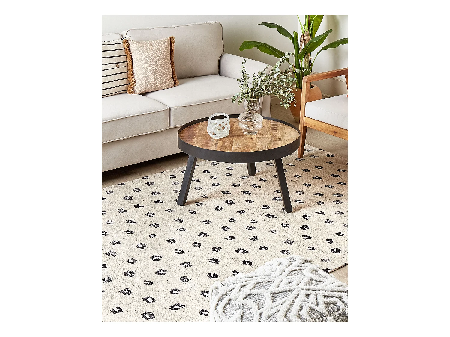 Vloerkleed katoen beige 160 x 230 cm AFIS