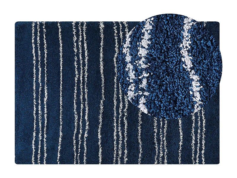 Tapis à poils longs TASHIR Bleu 160 x 230 cm