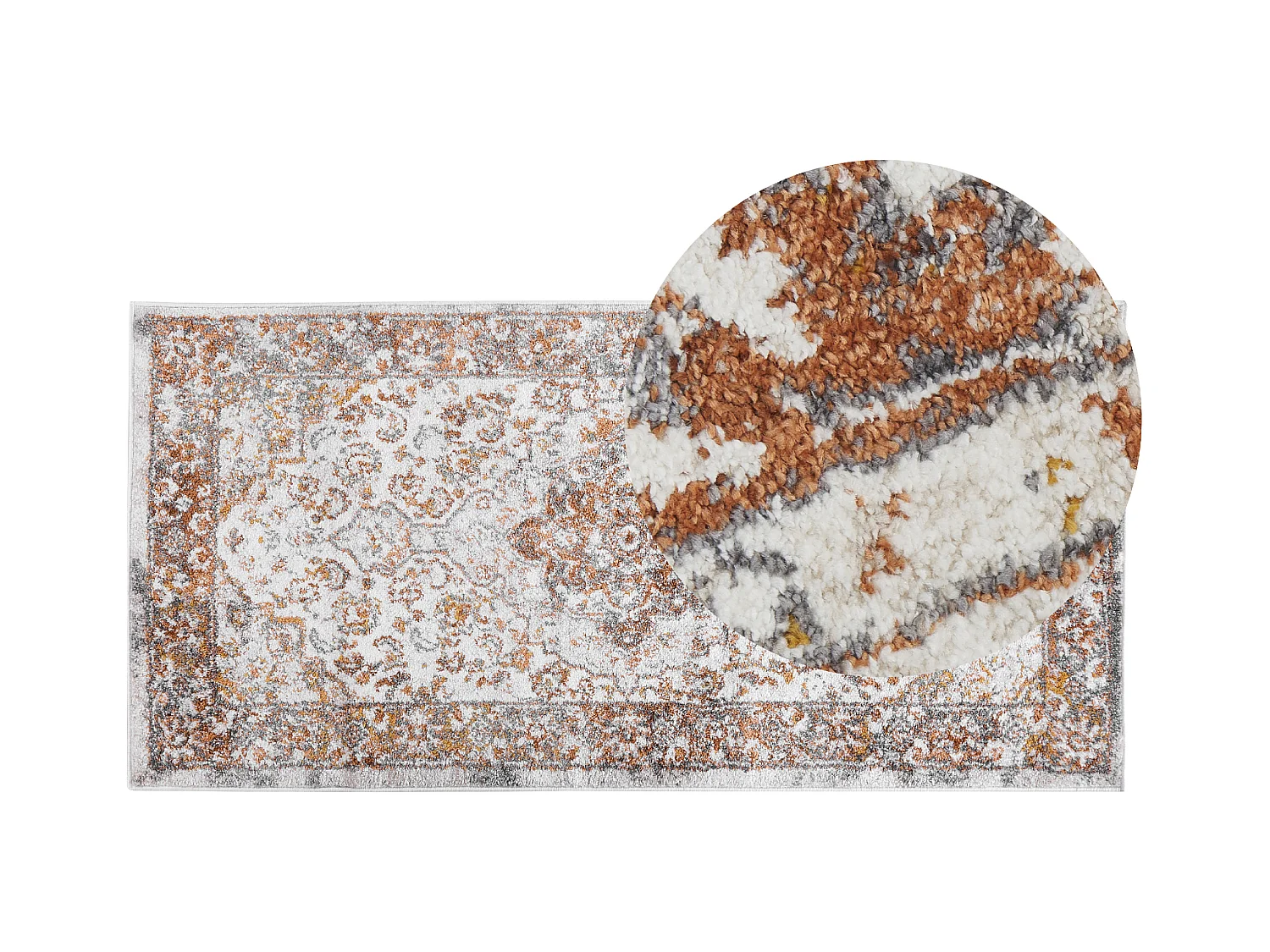 Dywan 80 x 150 cm beżowo-brązowy VAYK