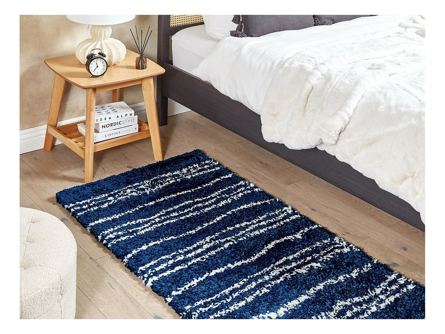 Alfombra azul/blanco 80 x 150 cm TASHIR