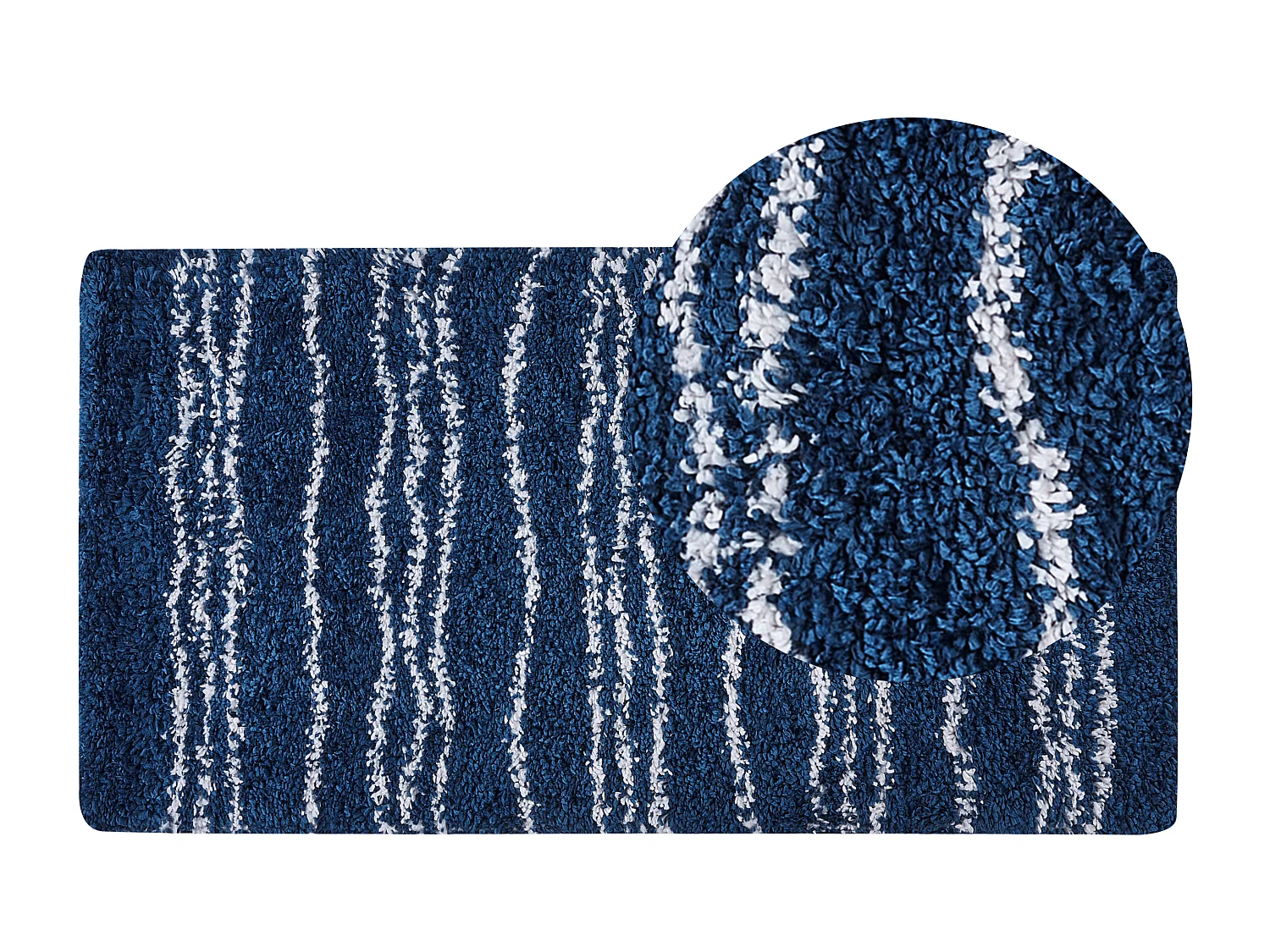 Tappeto blu e bianco 80 x 150 cm TASHIR