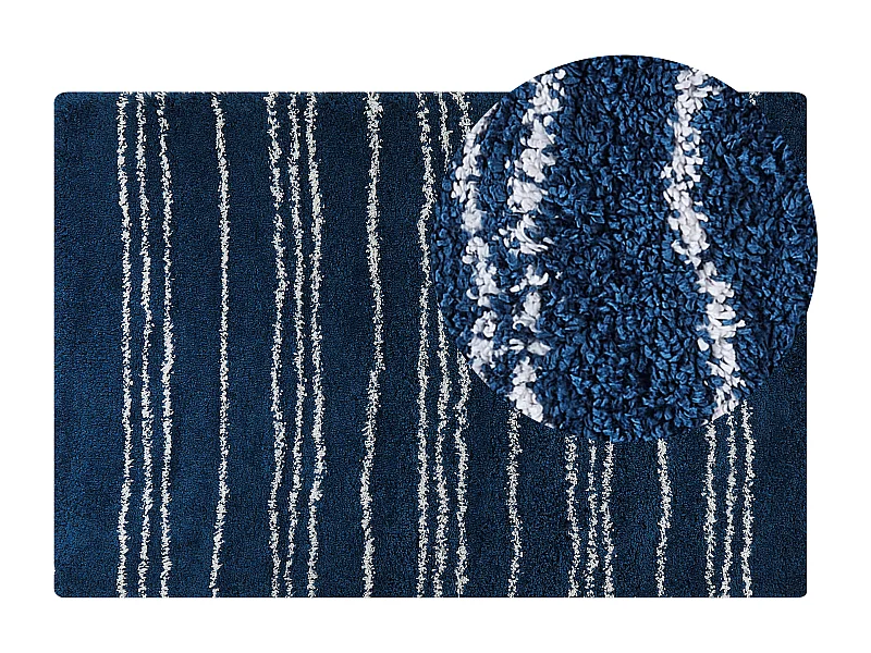 Tapete azul e branco 200 x 300 cm TASHIR