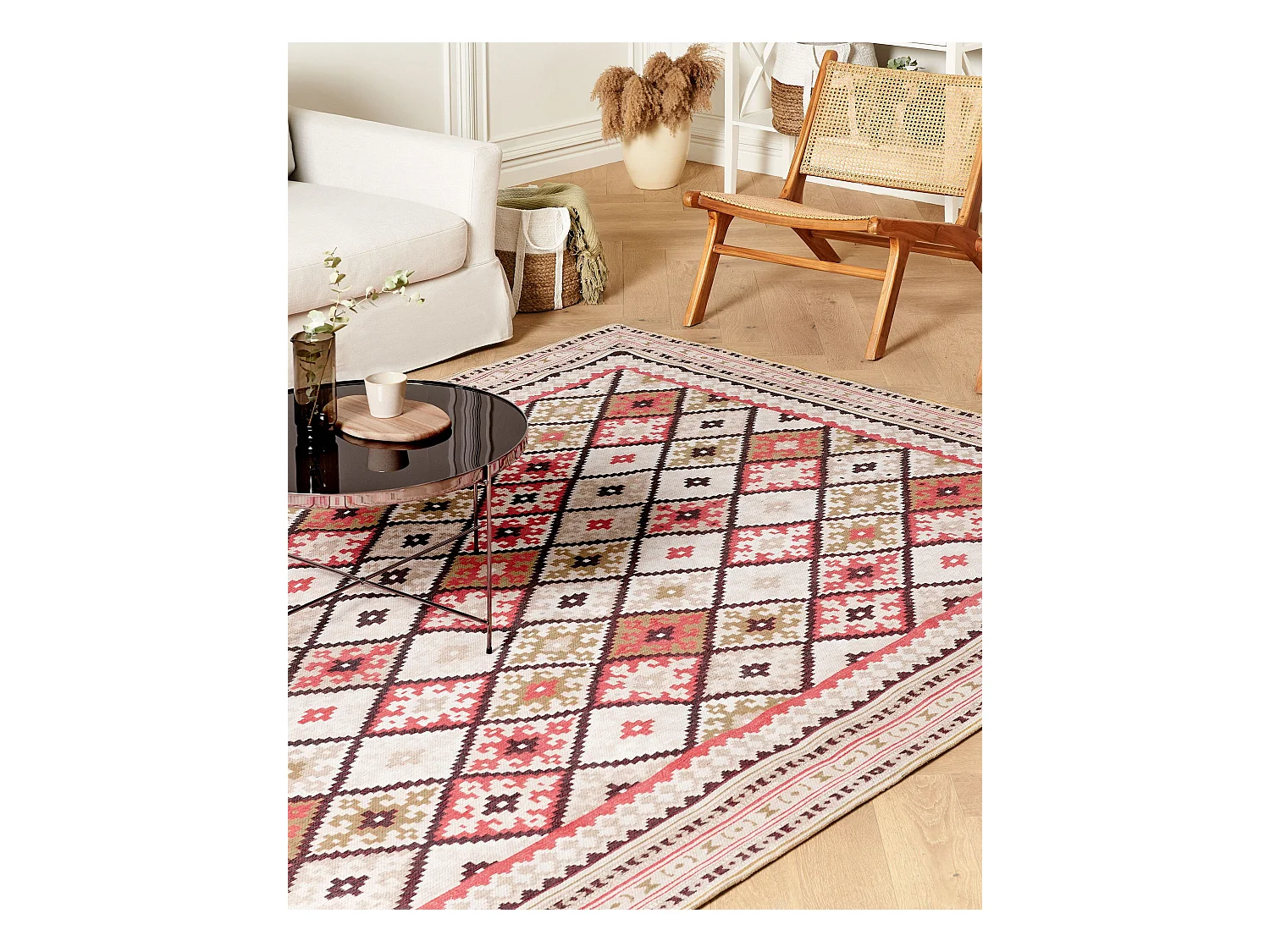 Vloerkleed katoen meerkleurig 200 x 300 cm ANADAG