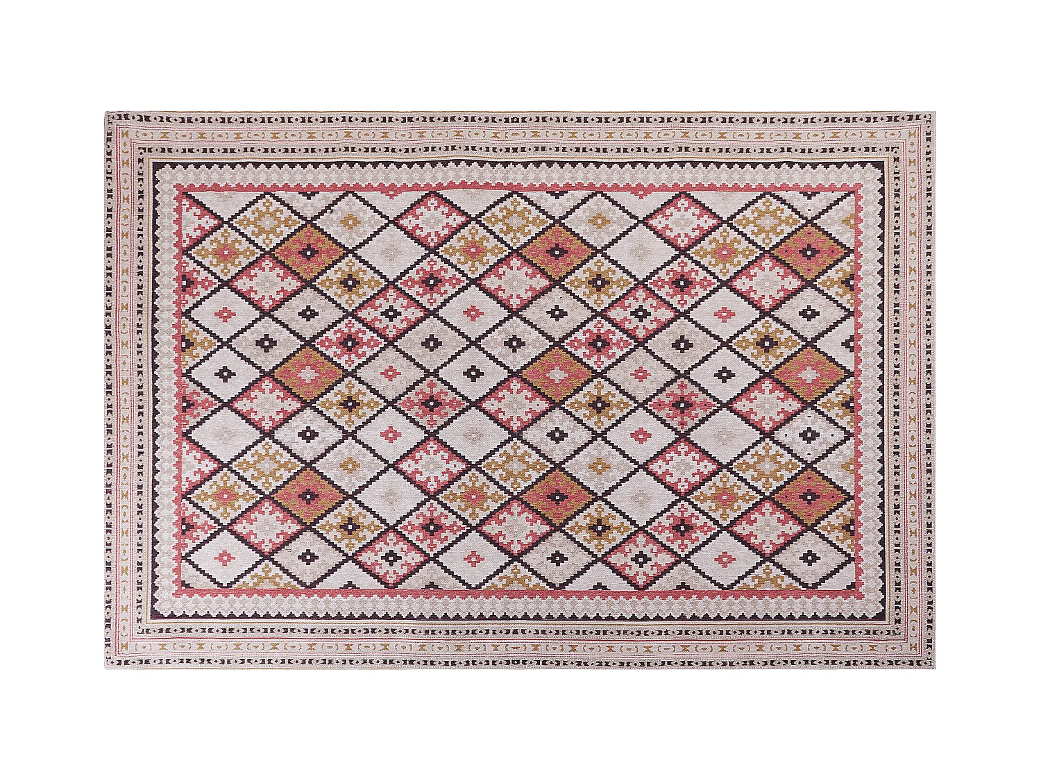 Baumwollteppich modernes Geometrisches Muster 200 x 300 cm mehrfarbig Anadag