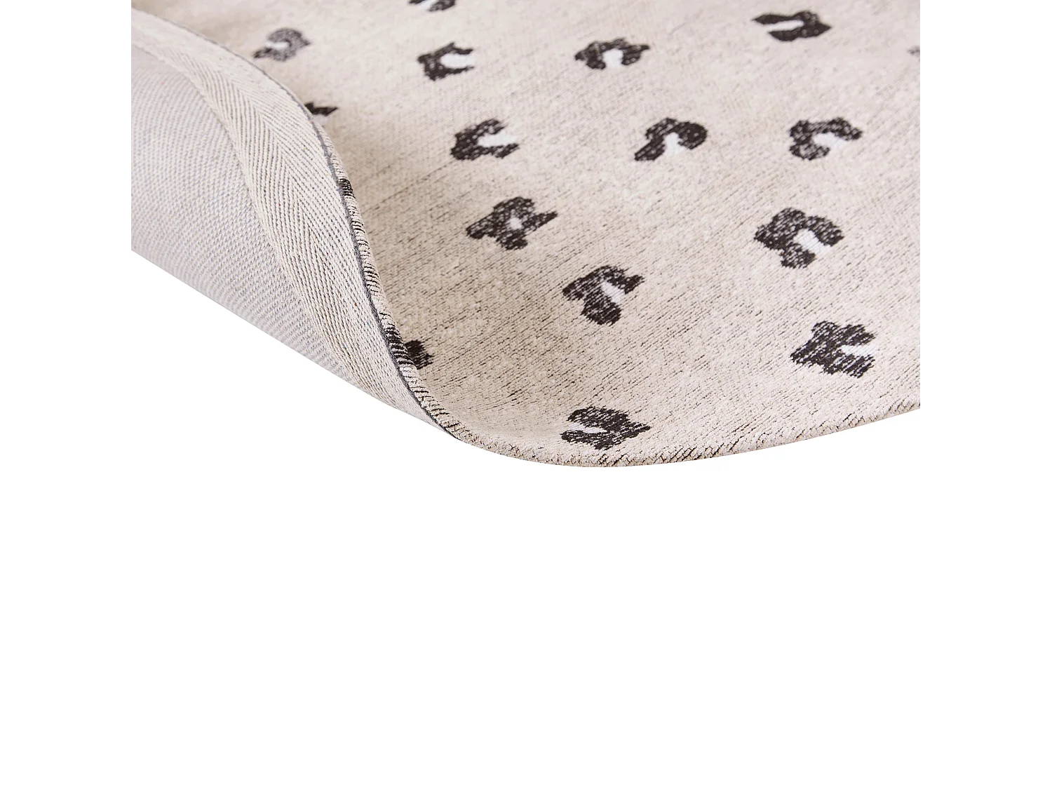 Tappeto cotone beige e nero ⌀ 140 cm AFIS