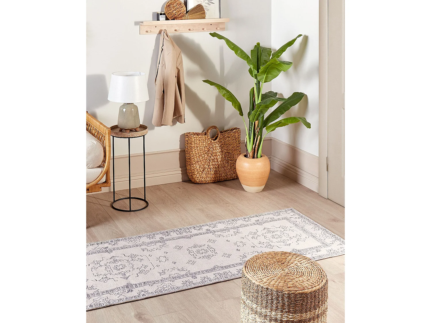 Vloerkleed katoen beige 80 x 300 cm GOLLER