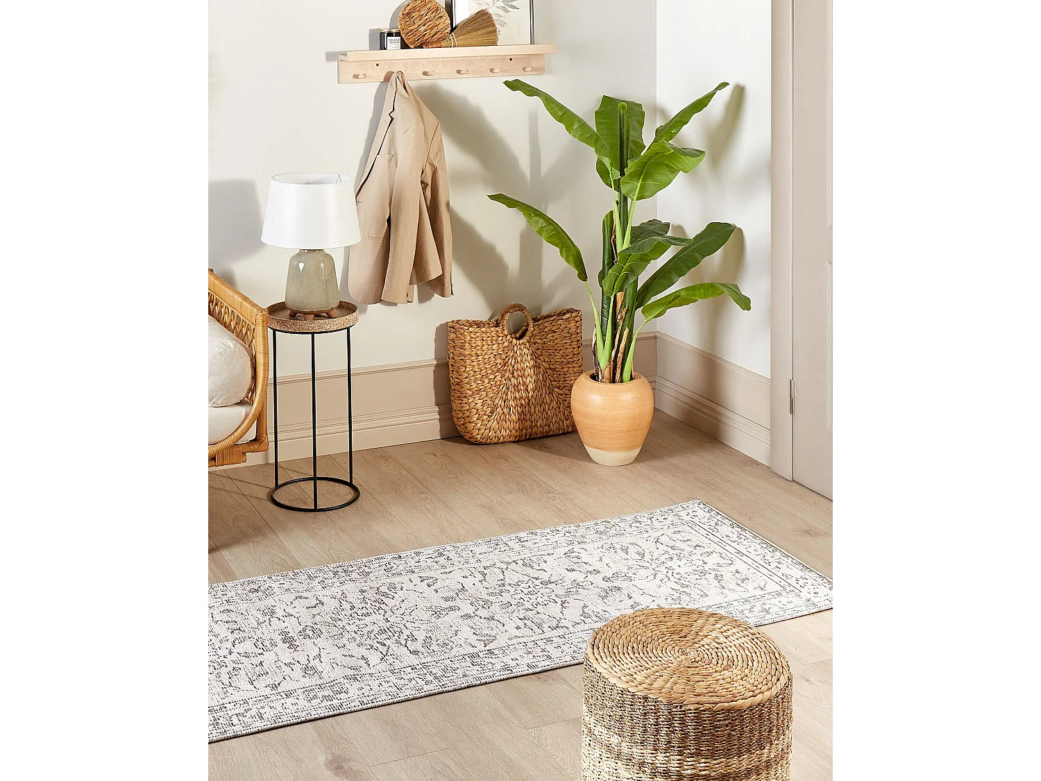 Teppich Läufer Lang Flur Küche Orientalisches Muster 80 x 300 cm Beige Sellik