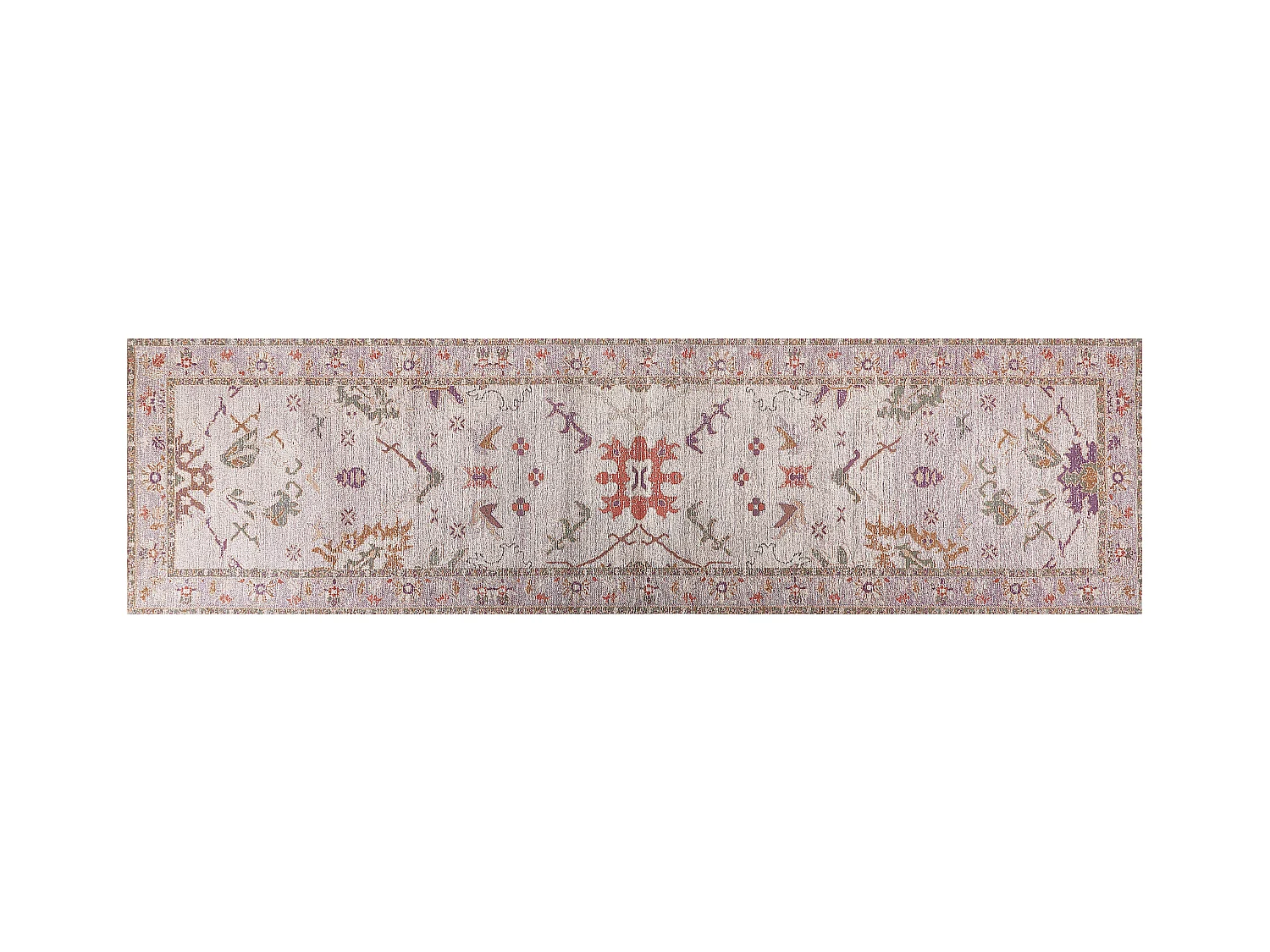 Teppichläufer Lange Flur Küche Orientalisches Muster 80 x 300 cm Beige Yanoba