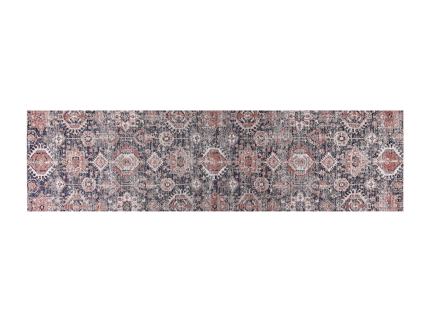 Teppich für den Flur aus Baumwolle 80 x 300 cm Blau und Rot Kurin