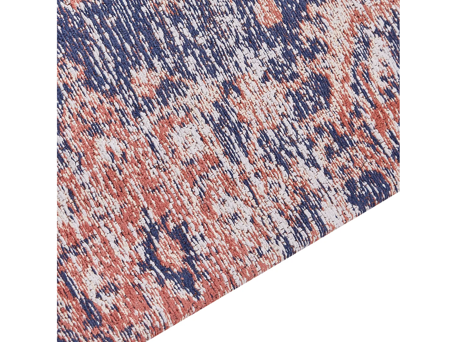 Teppich für den Flur aus Baumwolle 80 x 300 cm Blau und Rot Kurin