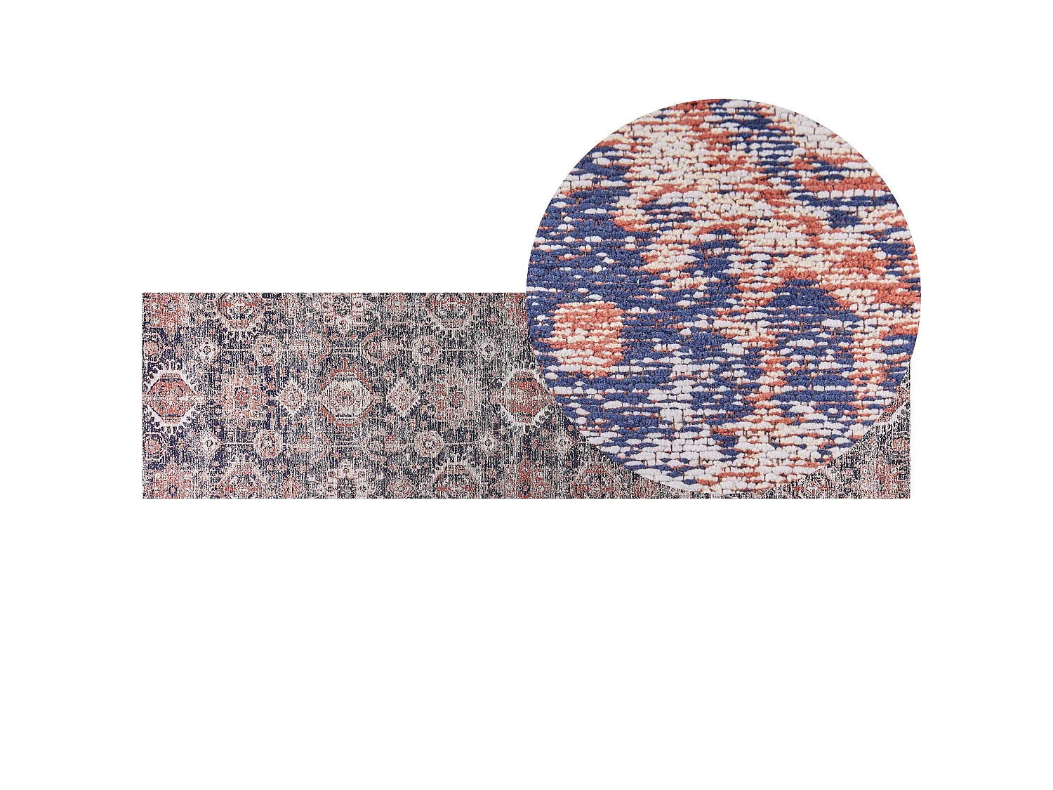 Tapis en coton bleu et rouge 80 x 300 cm KURIN
