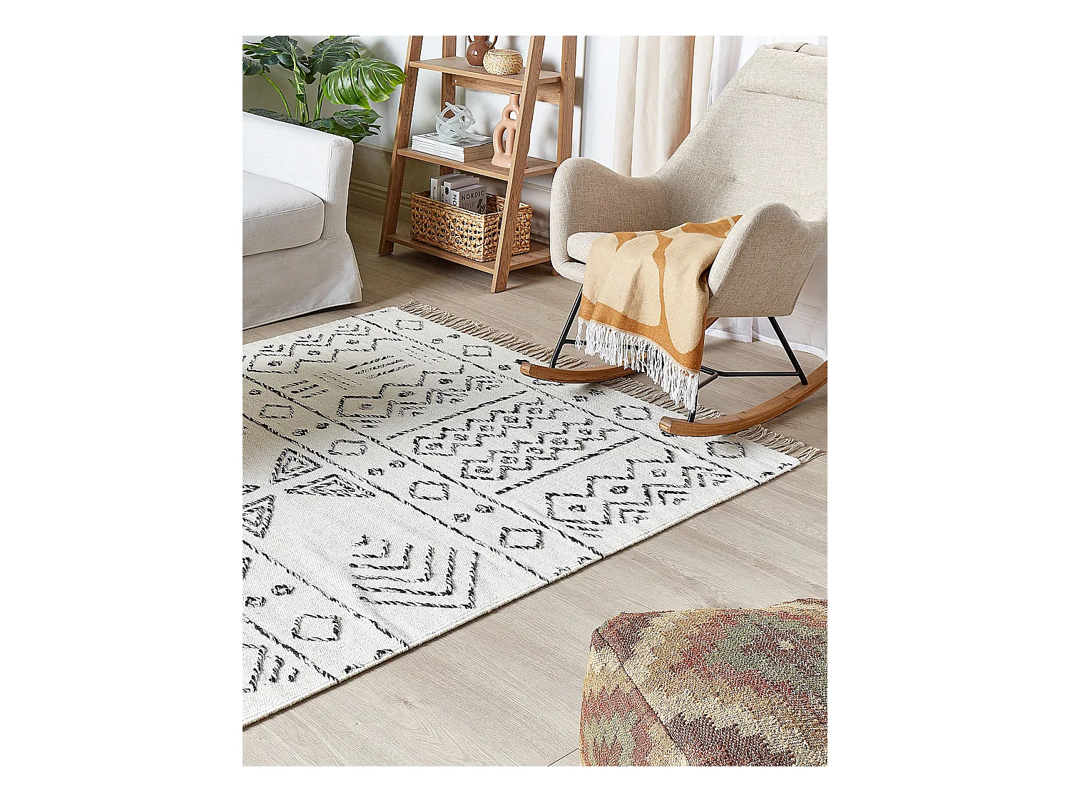 Tapis ALKENT Blanc 140 x 200 cm Laine