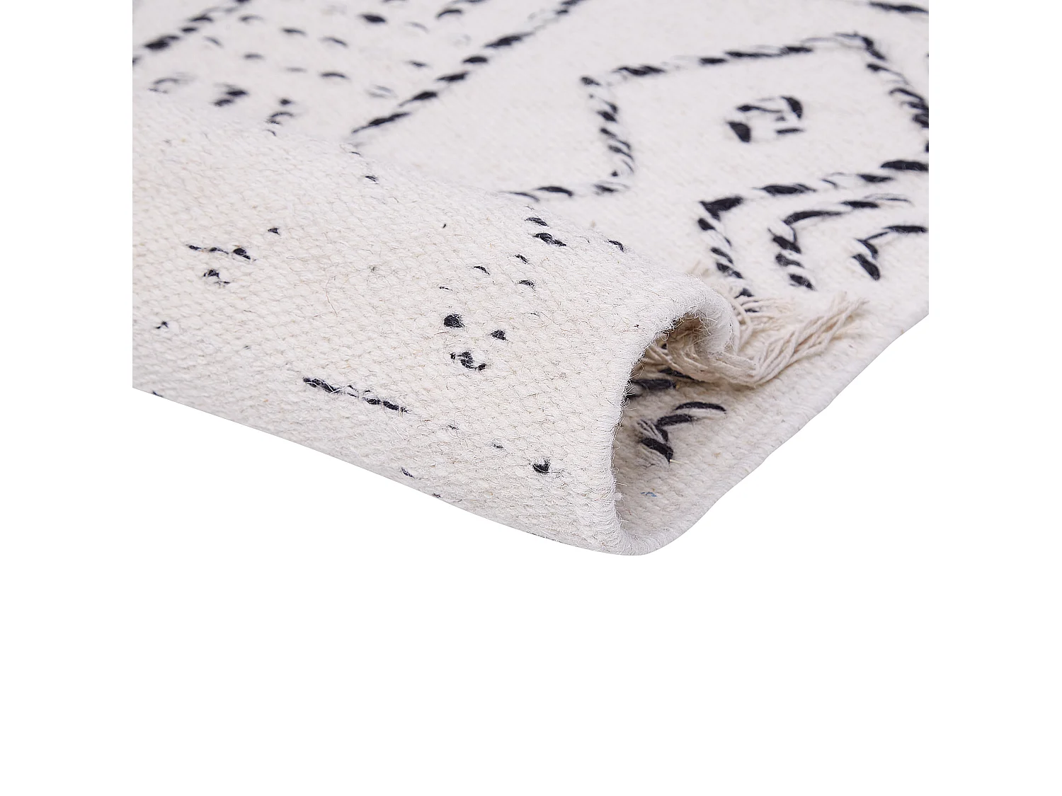 Alfombra de lana blanco crema/negro 140 x 200 cm ALKENT