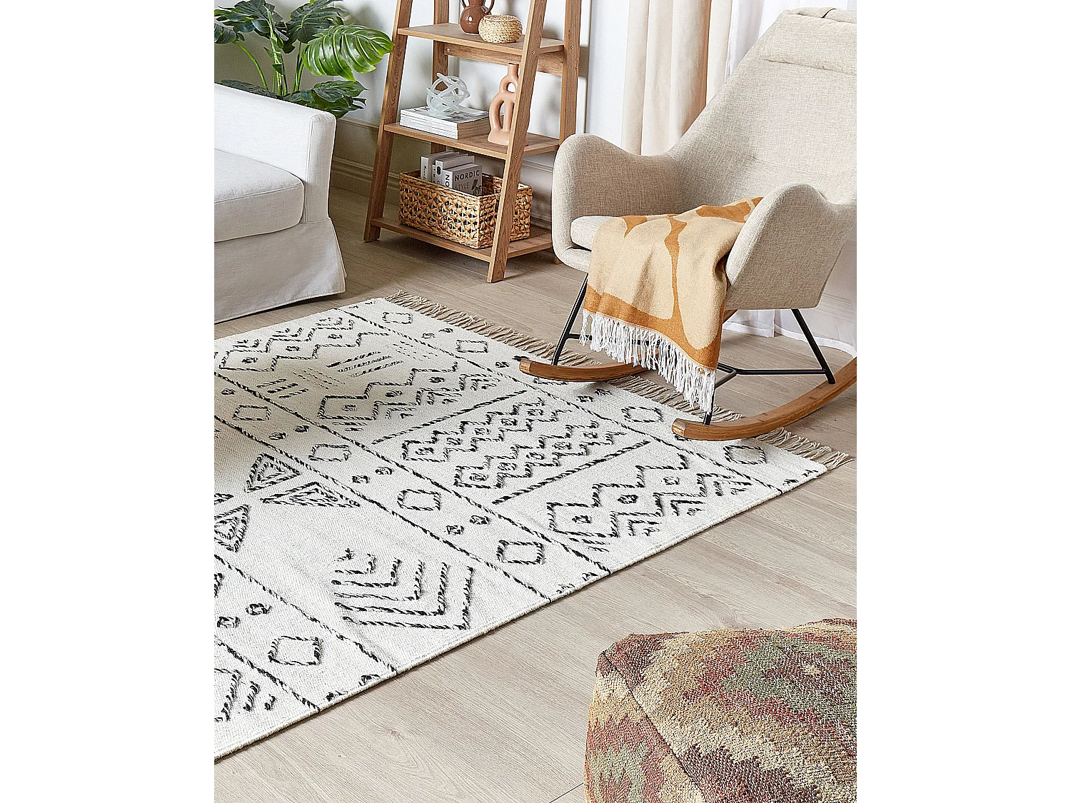 Tapis ALKENT Blanc 140 x 200 cm Laine