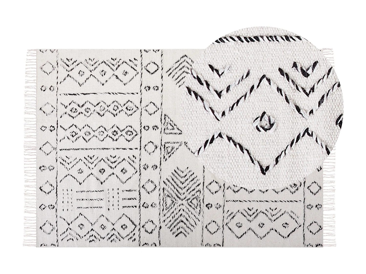 Tapis ALKENT Blanc 140 x 200 cm Laine